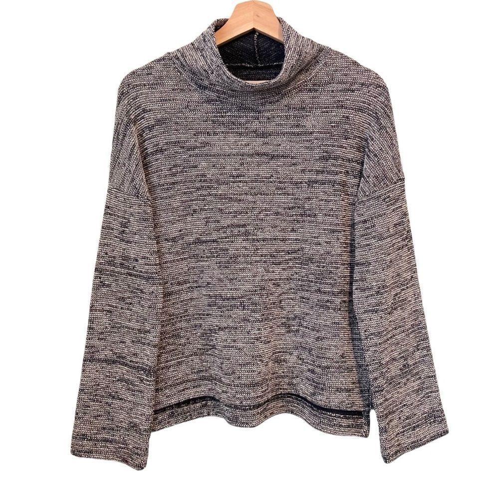 Madewell Geometric Turtleneck Long Sleeve Sweater in Grey Color Size Small - Picture 2 of 11